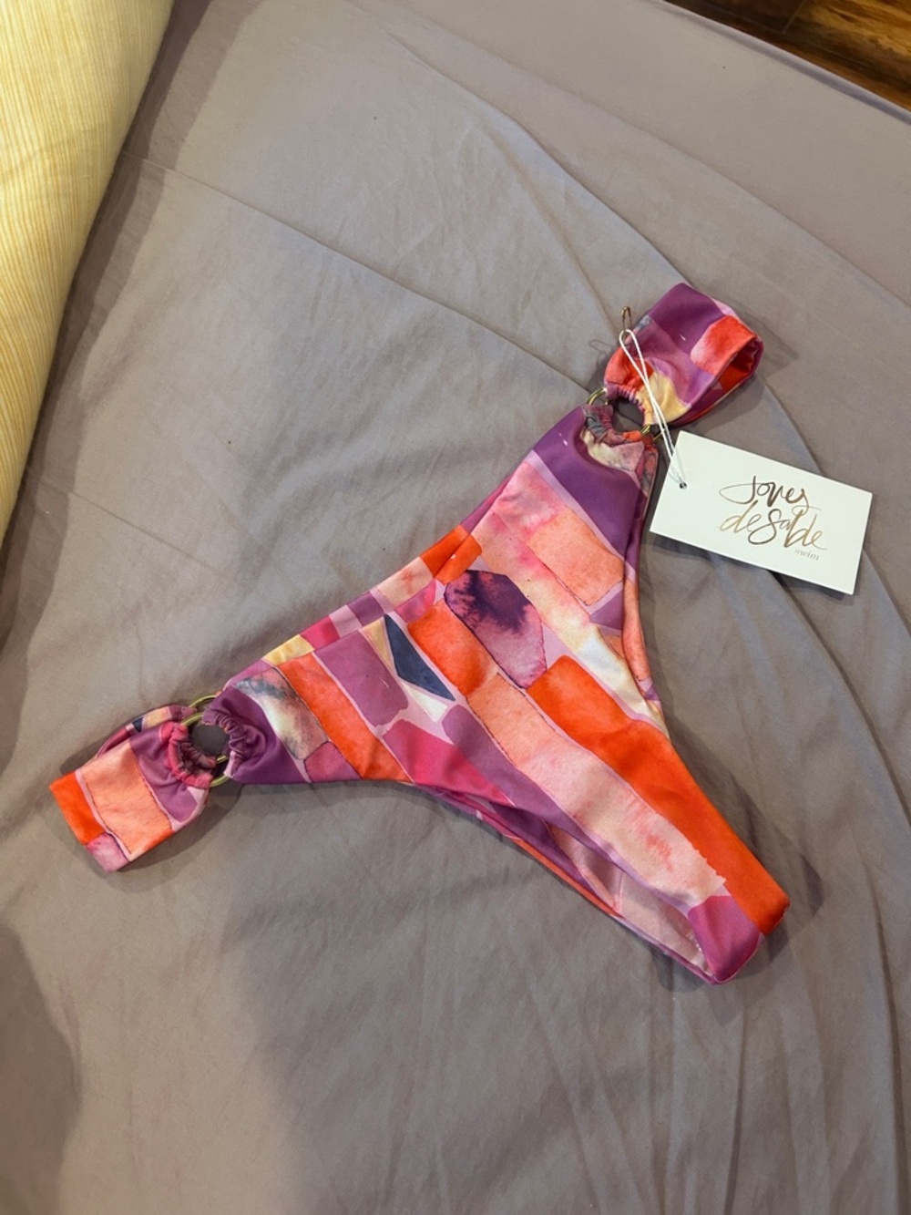 Hanna Pink & Orange Watercolor Bikini Bottom